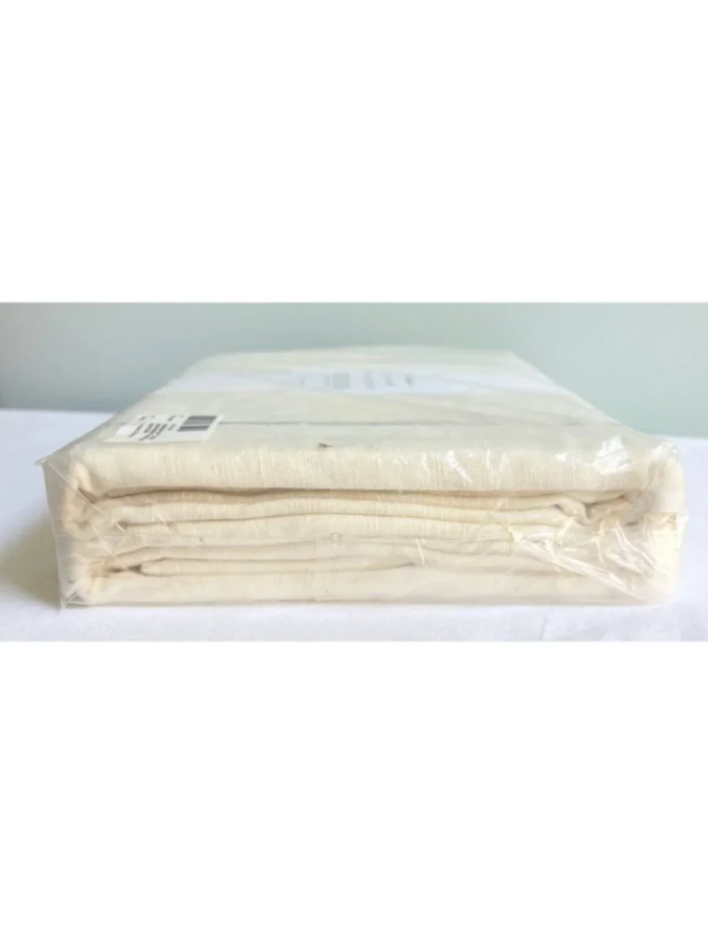 Pair of Crate & Barrel Lined Linen Curtain Panels Ivory & Storm 52